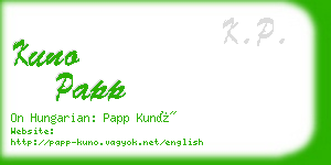 kuno papp business card